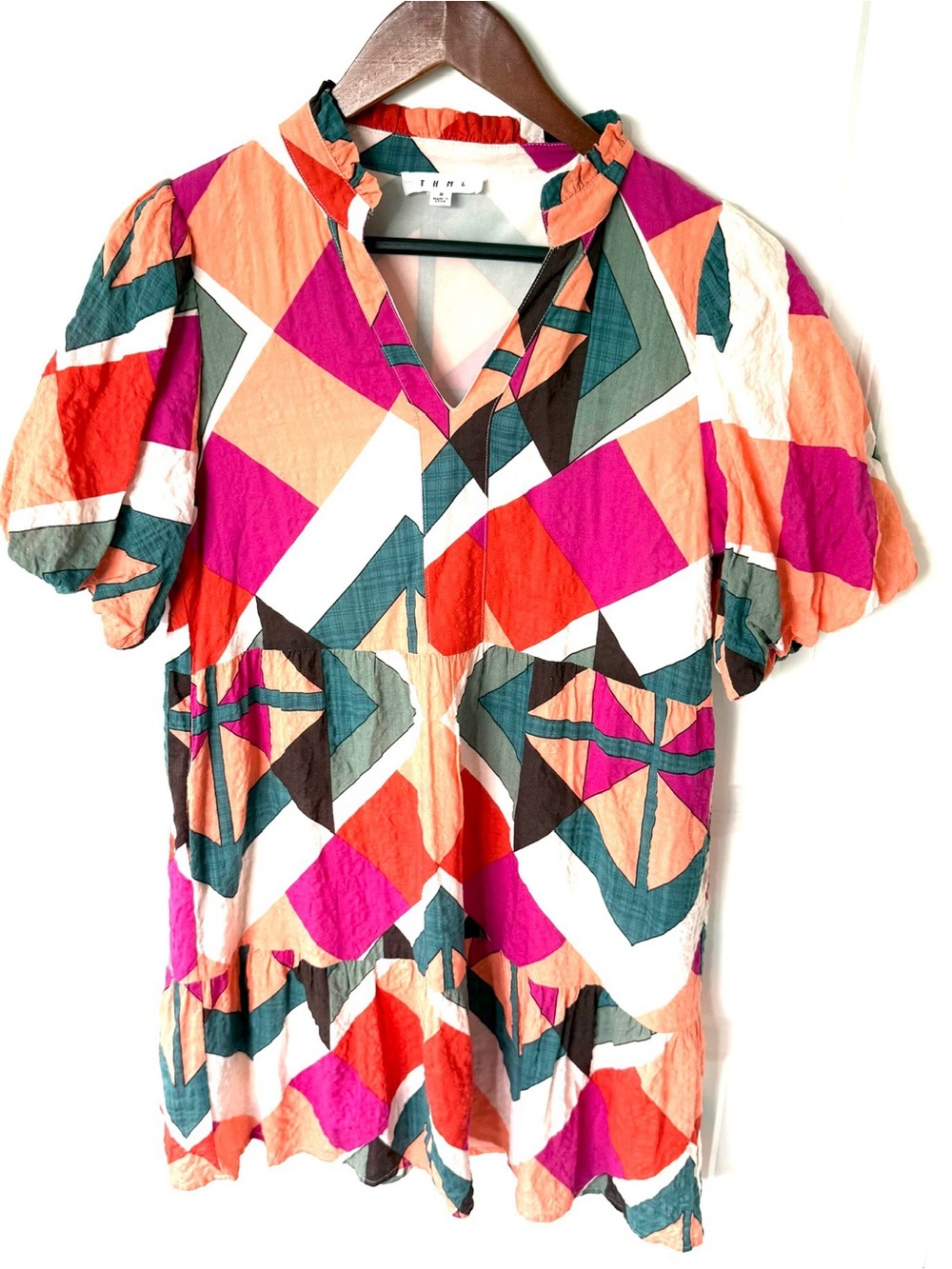 THML Geo Print Tiered Dress Size Small